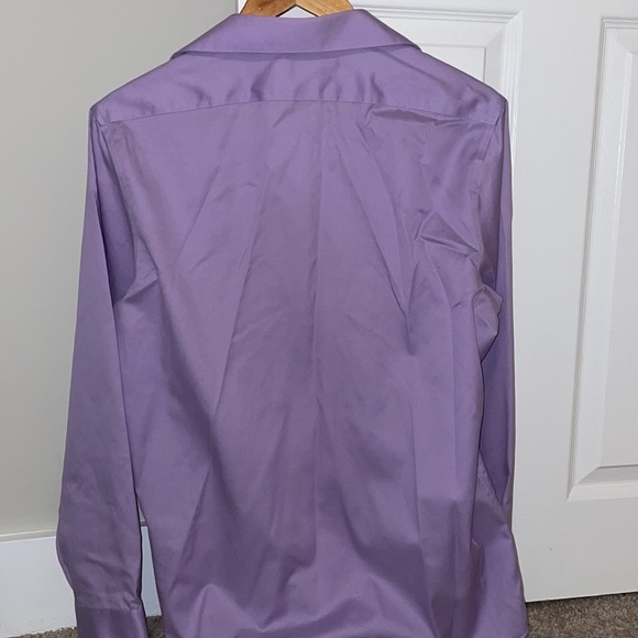 Calvin Klein purple button down 15 32/33 - Picture 2 of 2